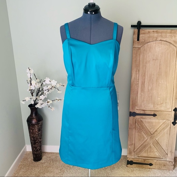 Lane Bryant TEAL Satin Convertible Dress NWT 20 - Picture 2 of 6